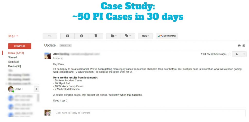 Case Study: PI Attorney - 50 cases in 30 days